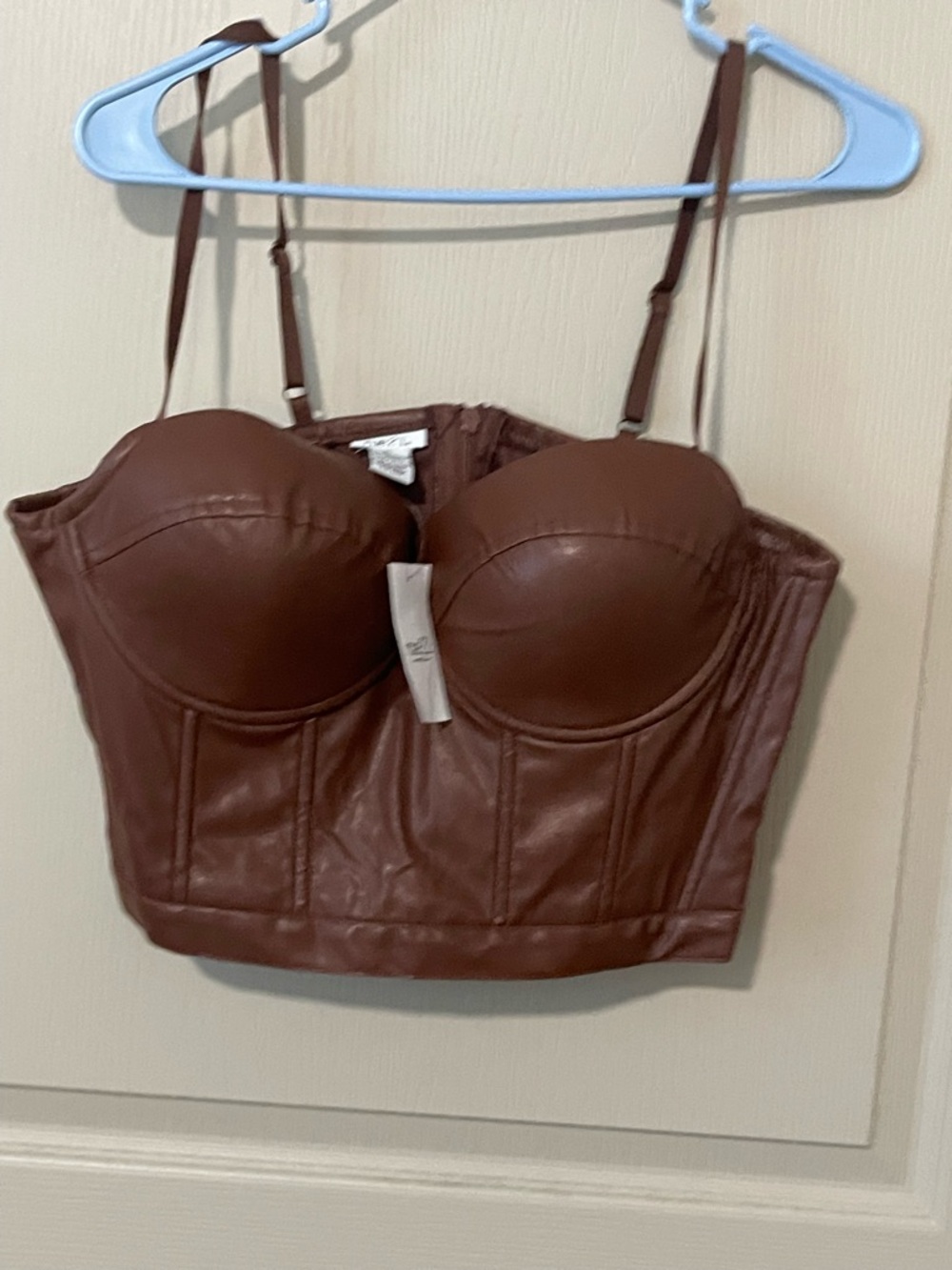 NWT- Rue21 Chocolate Brown Faux Leather Bustier Top size XL - Picture 2 of 4